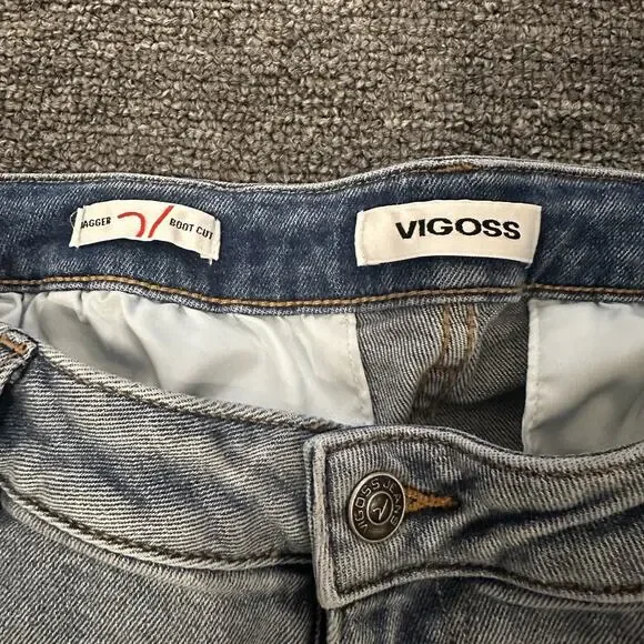 Vigoss Jagger Boot Cut Jeans Large Pockets Size 18 Light Wash - Picture 5 of 6